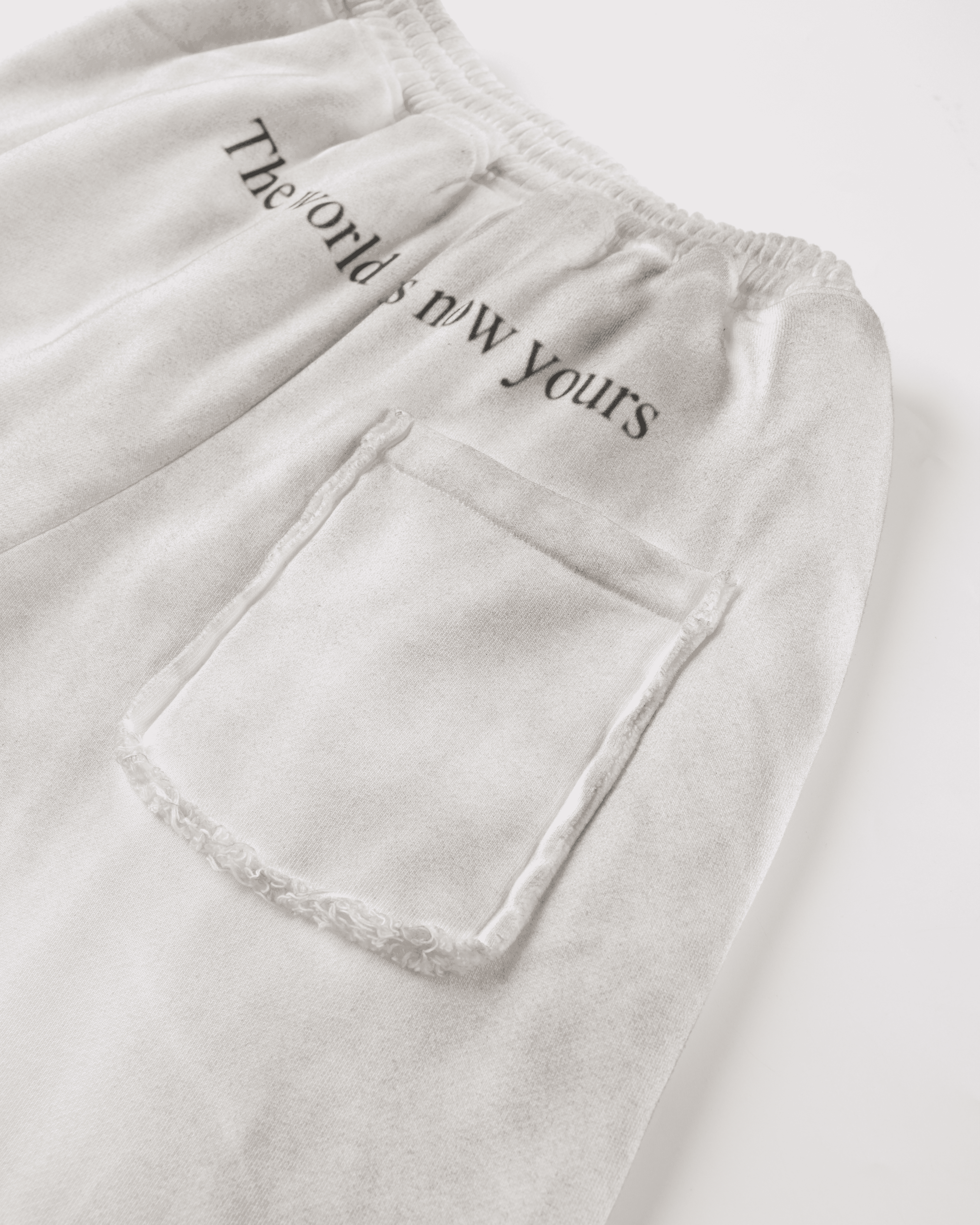 "The World Is Now Yours" Sweatpants — White — view 4