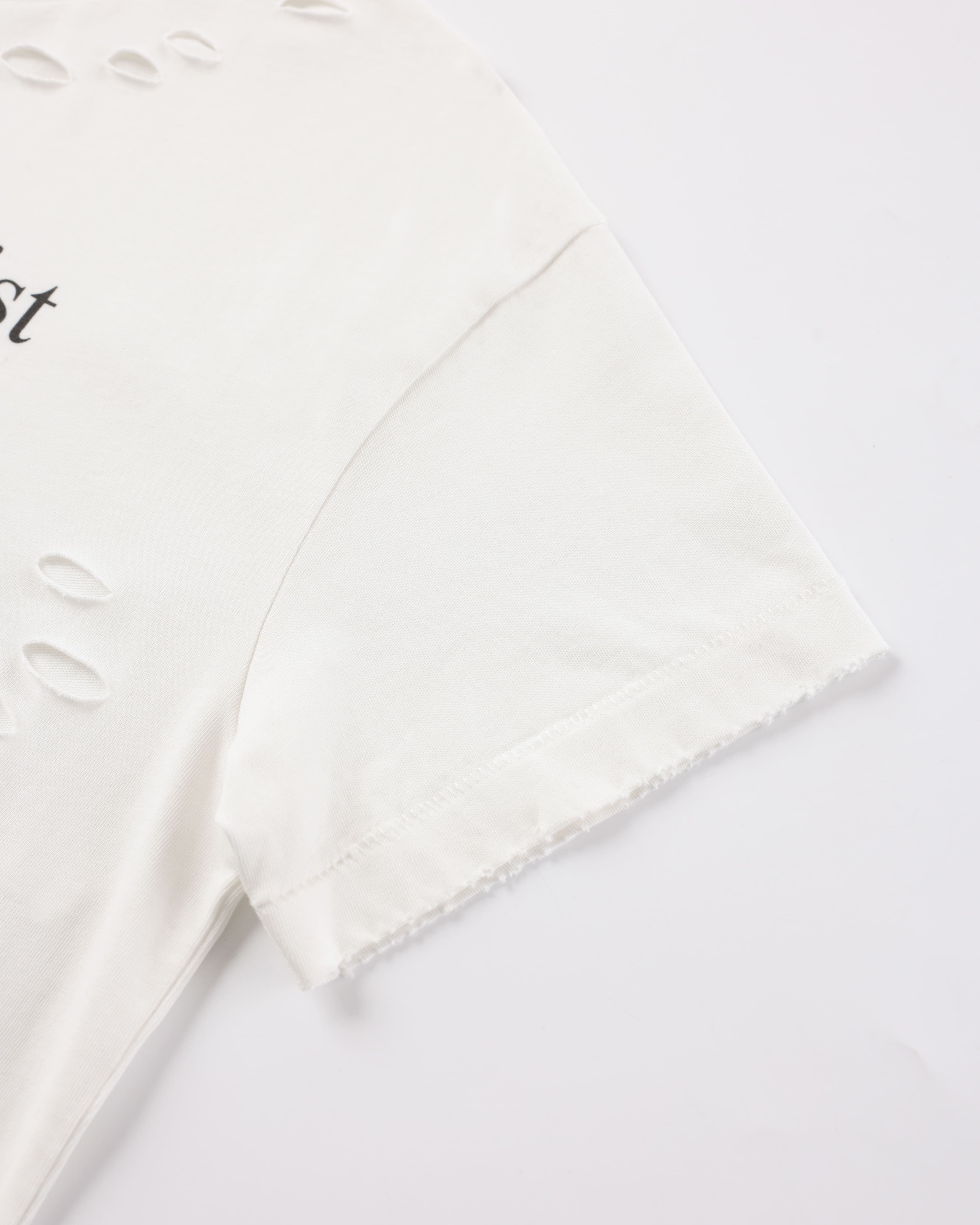 "Local Narcissist" Distressed T-Shirt — White — view 4