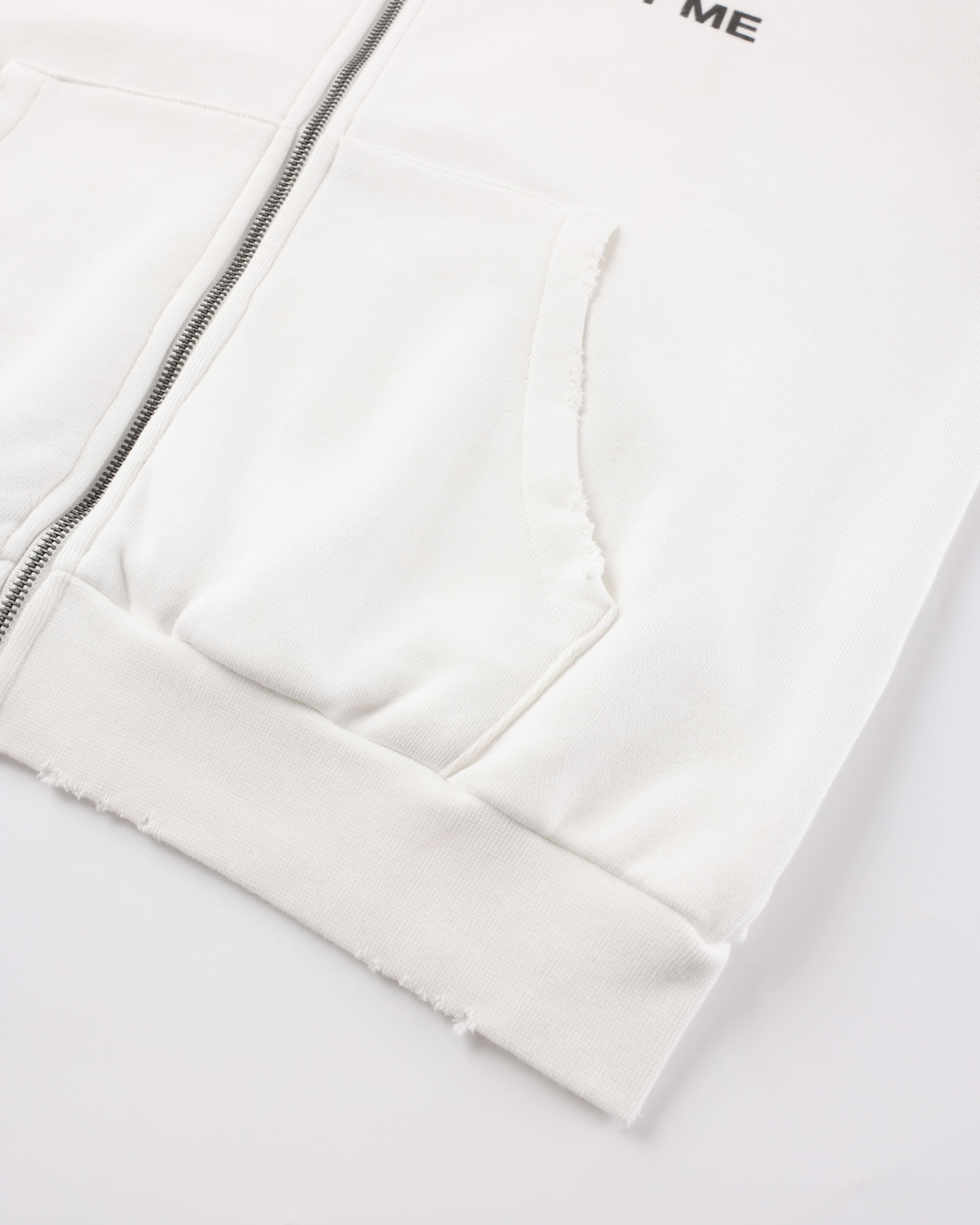 "Everything Is About Me" Zip-Up — White — view 4