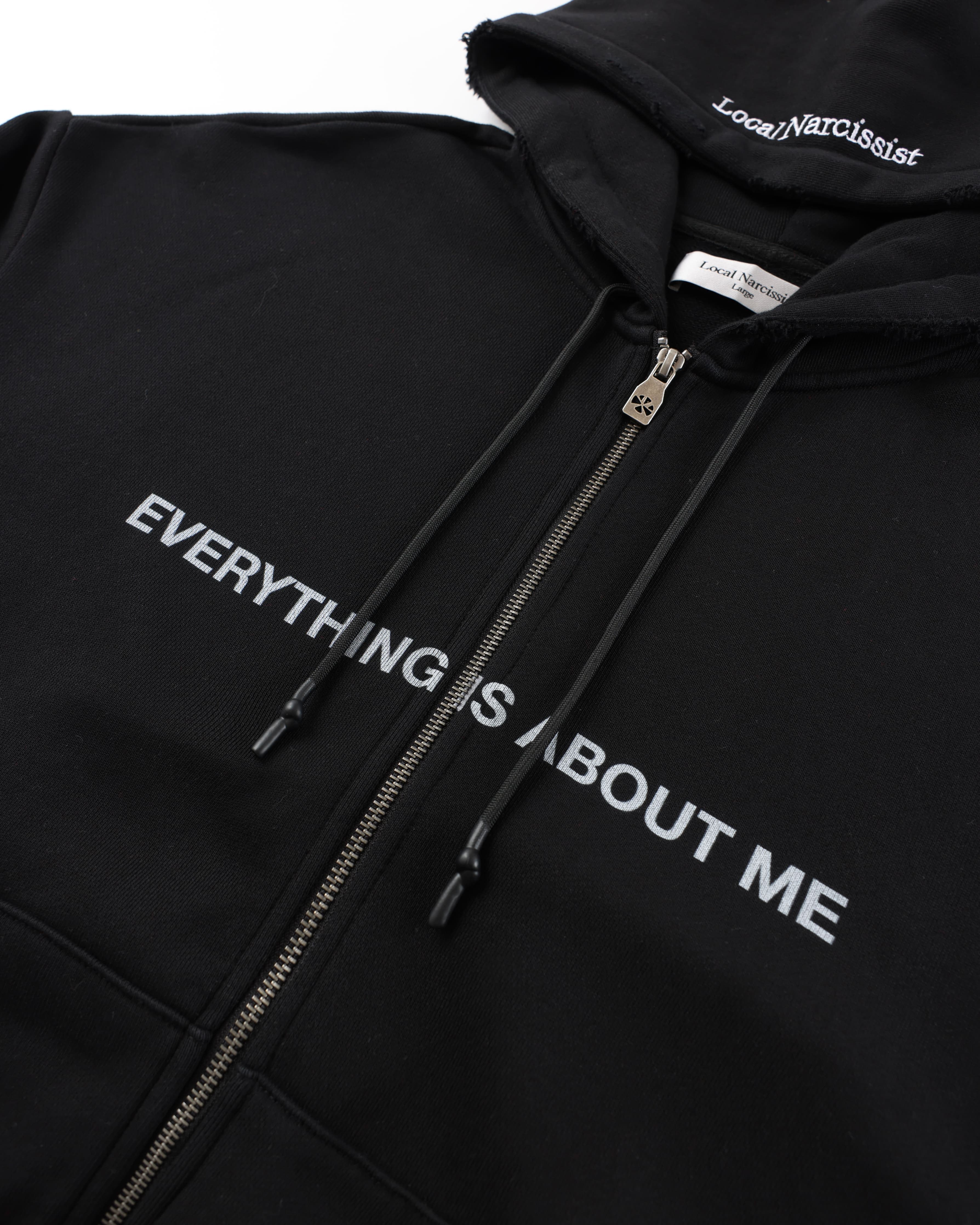 "Everything Is About Me" Zip-Up — Black — view 2