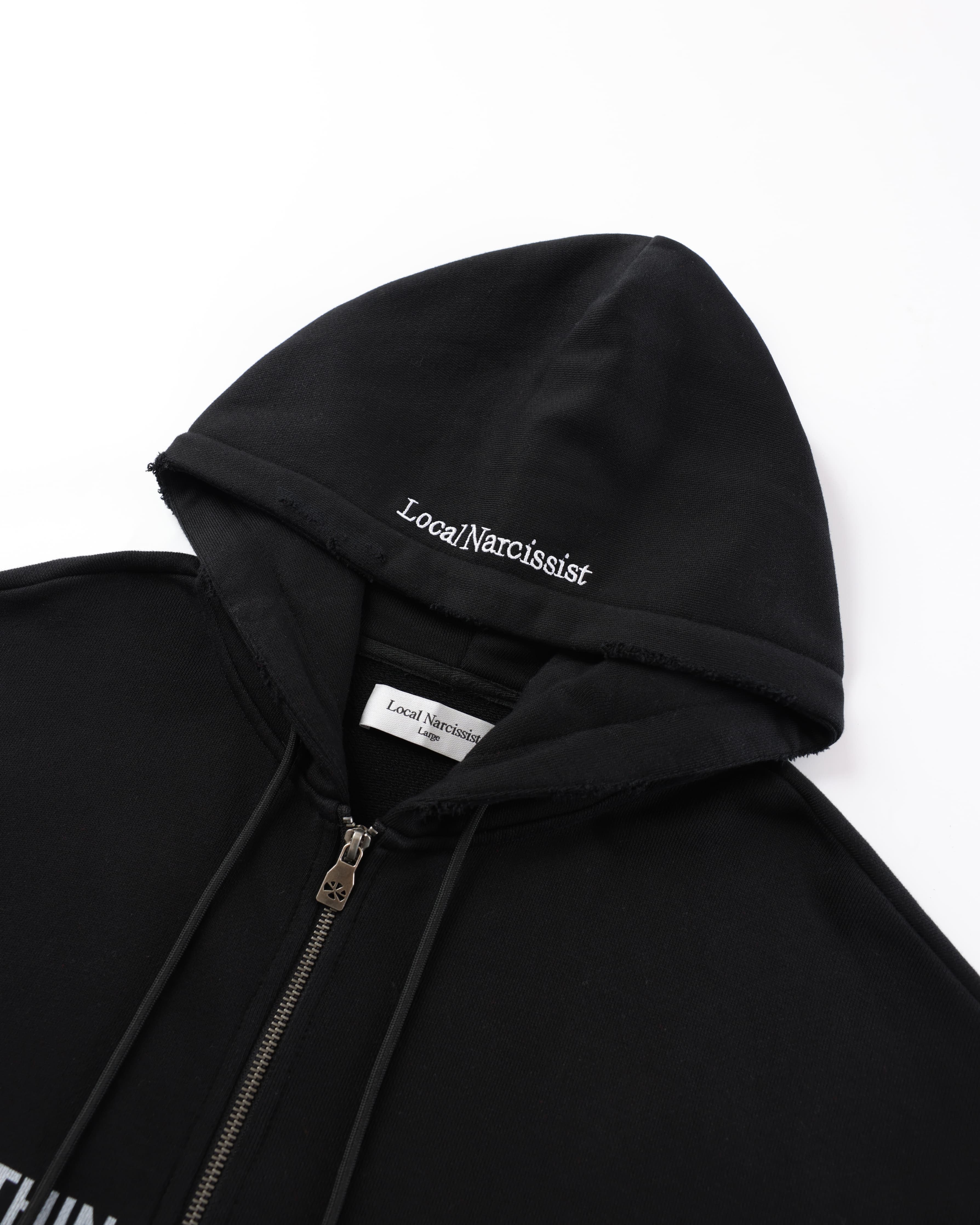 "Everything Is About Me" Zip-Up — Black — view 3