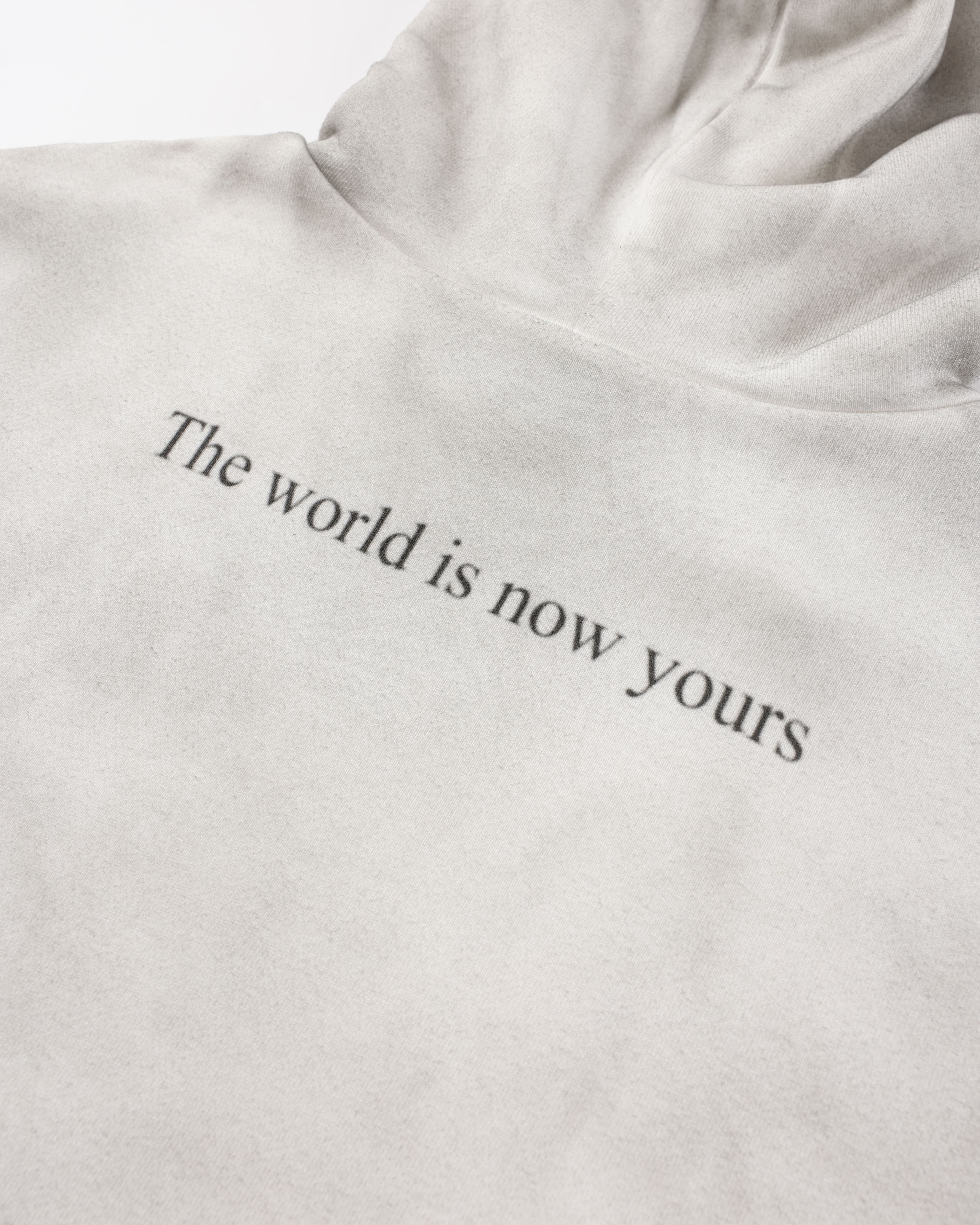 "The World Is Now Yours" Hoodie — White — view 4