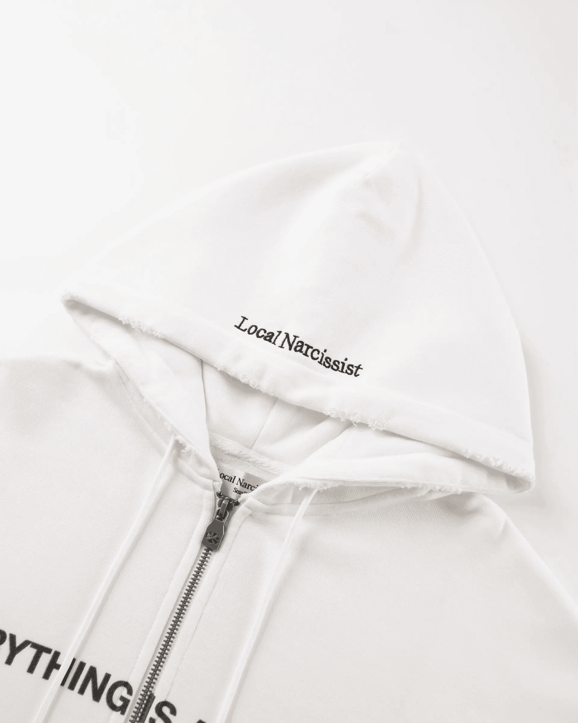 "Everything Is About Me" Zip-Up — White — view 3